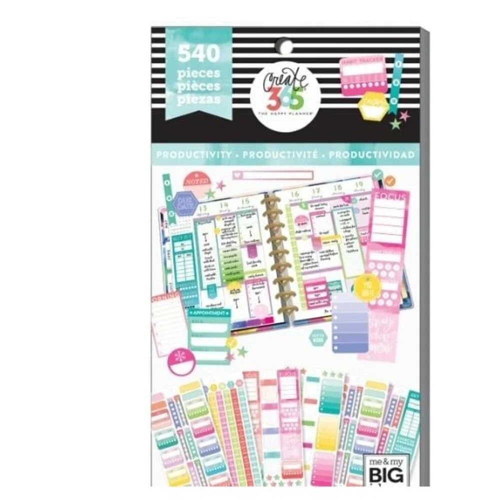 The Happy Planner sticker book value back bundle lot of 7 planner personalize